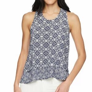 BB Dakota Kinley Printed Racerback Tank Top Boho Sleeveless Flowy Size S